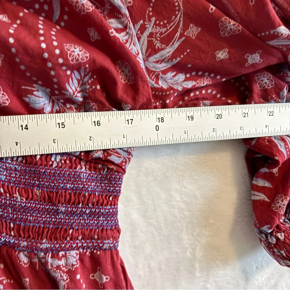Free People Golden Hour Floral Red Maxi Dress Large - Picture 6 of 13